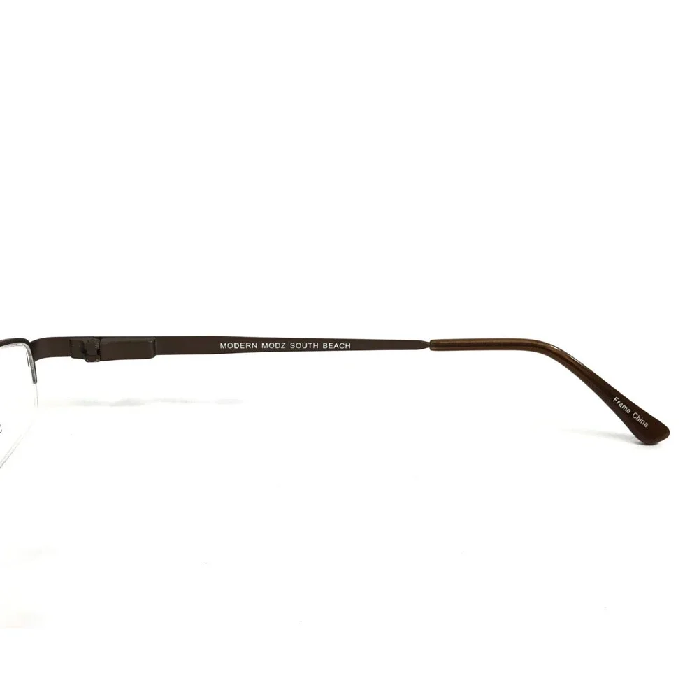 Modz Eyeglasses Frames SOUTH BEACH BROWN Rectangle Half Rim 50-18-140